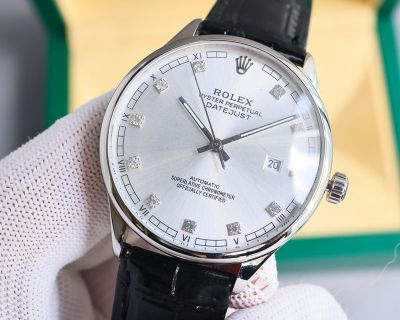 Rolex Datejust Automatic Movement 40mm 316L Steel Silver/Rose Gold Bezel Watch